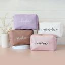  Personalized Makeup Bag | Custom Vegan Leather Cosmetic Bag for Bridesmaid Gifts