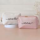  Personalized Makeup Bag | Custom Vegan Leather Cosmetic Bag for Bridesmaid Gifts