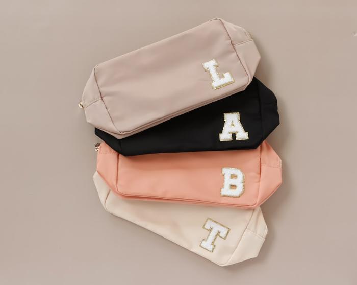 Makeup Cosmetic Bag, Chenille Letters