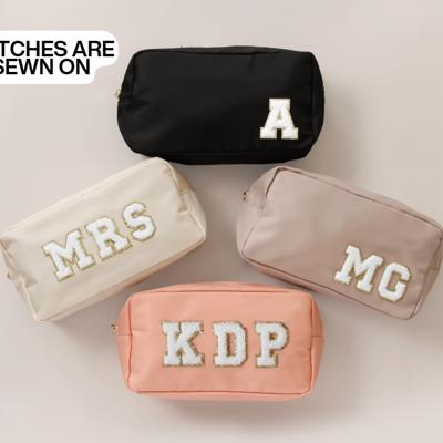 Makeup Cosmetic Bag, Chenille Letters, Travel Bag, Toiletry Bag