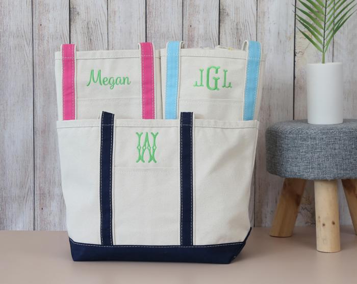 Personalized Medium Tote Bag, Monogram Medium Tote Bag, Canvas Tote, Bridesmaid Gift, Embroidered Classic Tote, Teacher Bag, Bachelorette Party Beach Bag