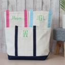  Personalized Medium Tote Bag, Monogram Medium Tote Bag, Canvas Tote, Bridesmaid Gift, Embroidered Classic Tote, Teacher Bag, Bachelorette Party Beach Bag