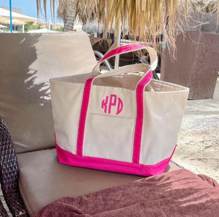 Personalized Medium Tote Bag, Monogram Medium Tote Bag, Canvas Tote, Bridesmaid Gift, Embroidered Classic Tote, Teacher Bag, Bachelorette Party Beach Bag