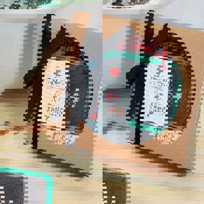 Thank you for being an A+ Teacher gift - Chalkboard Gift Set - Bath Bomb with Lip Balm - Teacher Gift - Thankful Gift - Thank You Gift - Gift Set - Bath Bomb - Lip Balm