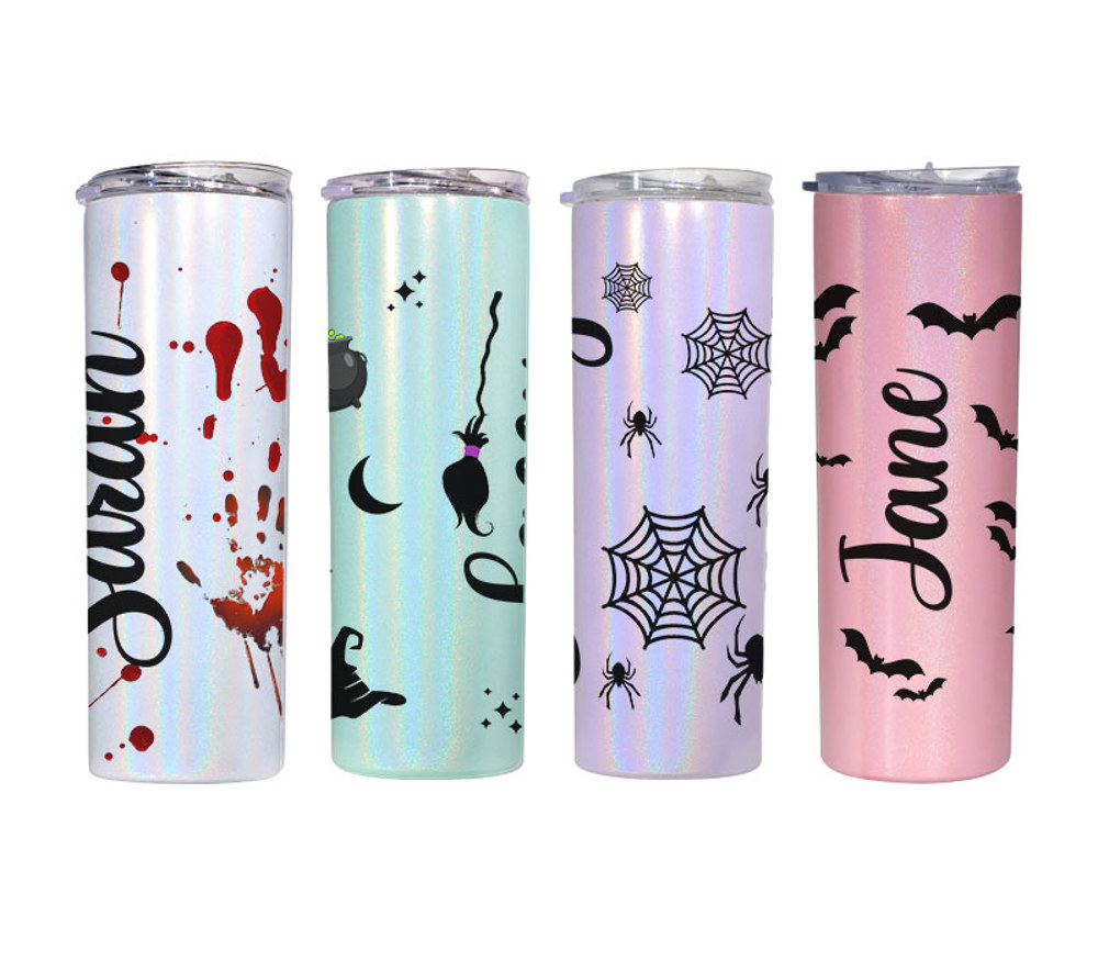 Halloween/Fall/Shimmer Stainless Steel Tumbler With Straw & Lid | 20oz 