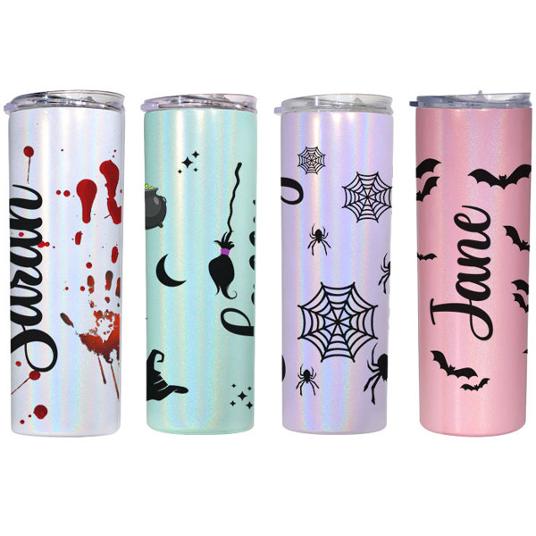 Halloween/Fall/Shimmer Stainless Steel Tumbler With Straw & Lid | 20oz 