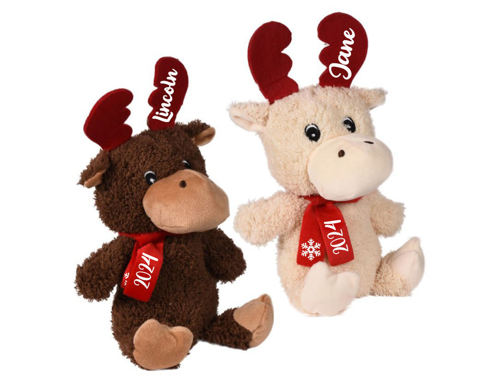 Personalized 2024 Christmas Chocolate Scented Moose/ Christmas Plush