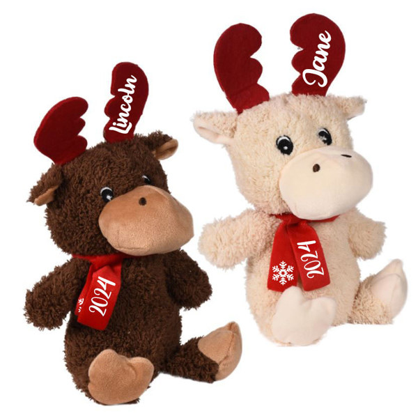 Personalized 2024 Christmas Chocolate Scented Moose/ Christmas Plush