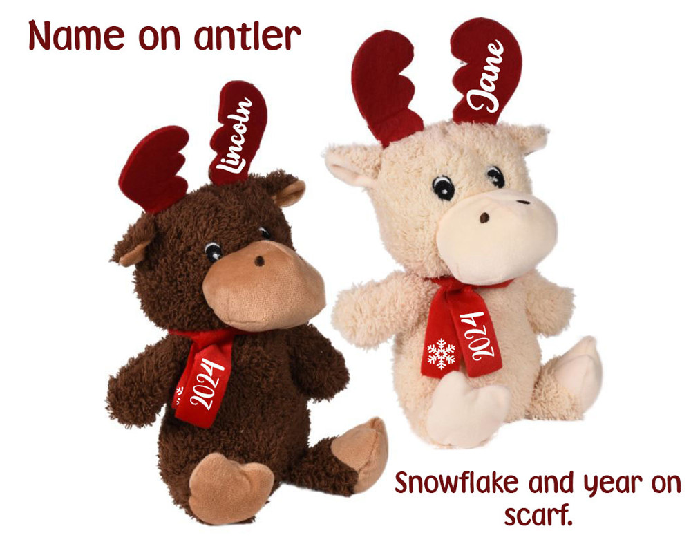 Personalized 2024 Christmas Chocolate Scented Moose/ Christmas Plush