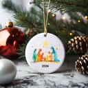  Personalized Nativity Ceramic Christmas Ornament