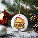  2024 Cheeseburger Ceramic Christmas Ornament