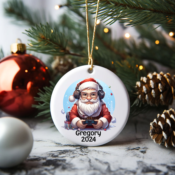 2024 Gaming Santa Ceramic Christmas Ornament