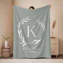 Sage Green Personalized Plush Throw Blanket