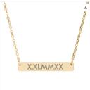  Engraved Bar Necklace, Gold, Rose gold or silver tone