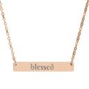  Engraved Bar Necklace, Gold, Rose gold or silver tone