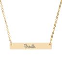 Gold-Plated Engraved Bar Necklace, Gold, Rose gold or silver tone