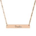  Engraved Bar Necklace, Gold, Rose gold or silver tone