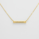  Engraved Bar Necklace, Gold, Rose gold or silver tone