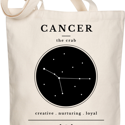 Cancer Zodiac Sign Organic Tote
