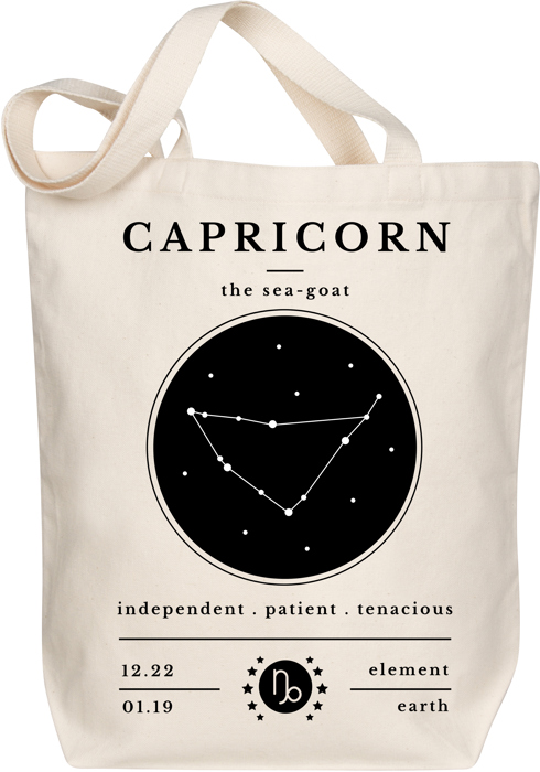 Capricorn Zodiac Sign Organic Tote
