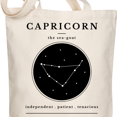 Capricorn Zodiac Sign Organic Tote