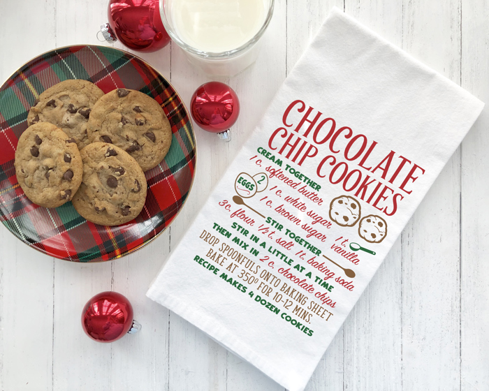 Chocolate Chip Cookie Recipe Tea Towel
