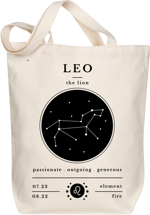 Leo Zodiac Sign Organic Tote