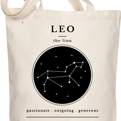 Leo Zodiac Sign Organic Tote