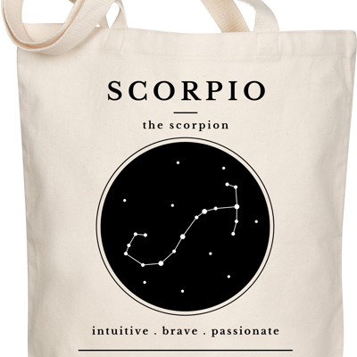 Scorpio Zodiac Sign Organic Tote