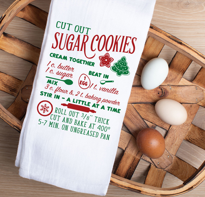 Sugar Cookie Recipe Tea Towel