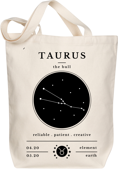 Taurus Zodiac Sign Organic Tote