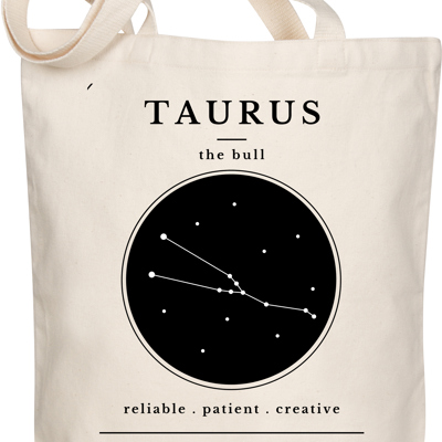 Taurus Zodiac Sign Organic Tote