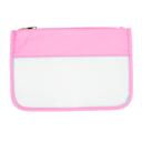 Pink Personalized Iron On Travel & Cosmetic Bag- Customizable Versatile Letter Clear Pouch- Transparent Cosmetic Travel Makeup - Clear Snack Bag