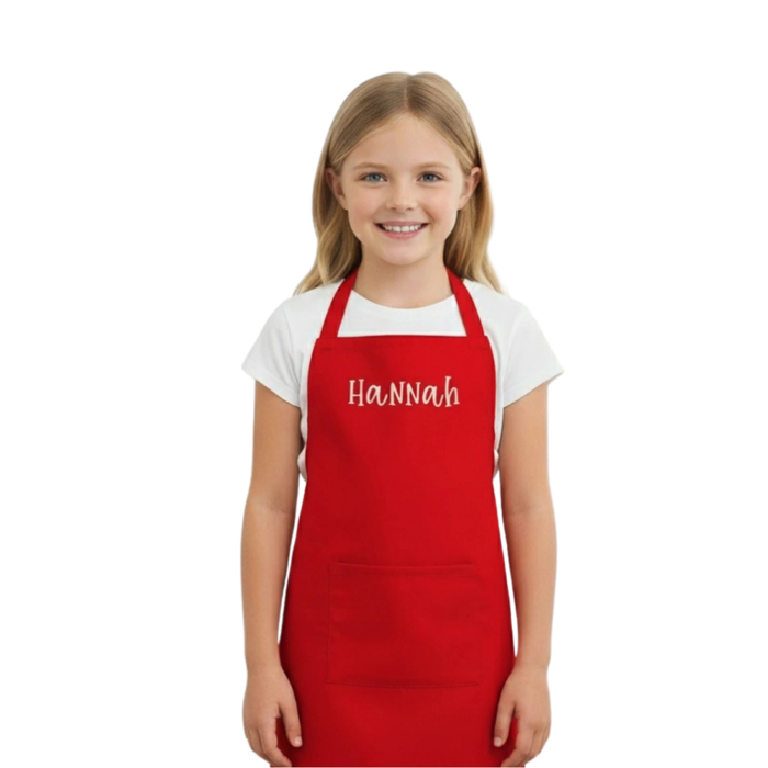 Personalized Kids Apron with Embroidered Name - Cute Chef Costume for Kids- Kids Aprons for Art Painting Cooking Birthday Party 7-12 years 