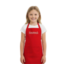Red Personalized Kids Apron with Embroidered Name - Cute Chef Costume for Kids- Kids Aprons for Art Painting Cooking Birthday Party 7-12 years 