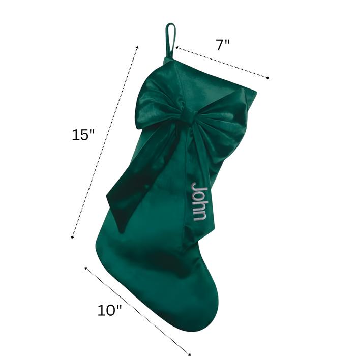 Personalized Velvet Christmas Stocking with Embroidered Name- Custom Family Couples Monogram Holiday Decor 15 inches