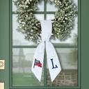  Personalized 4th of July Monogram Wreath Sash - Patriotic Door Decor- Personalized Monogram Wreath Sash- Front Door Decor- Custom Monogrammed Holiday Decor