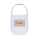 Blue Personalized Halloween Easter  Candy Basket with Embroidered Name - Custom Gingham Halloween Basket- Trick or Treat Tote Bag