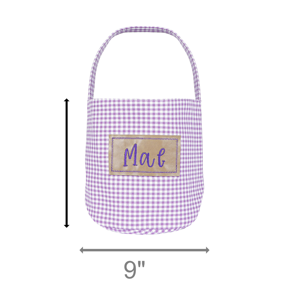 Personalized Halloween Easter  Candy Basket with Embroidered Name - Custom Gingham Halloween Basket- Trick or Treat Tote Bag