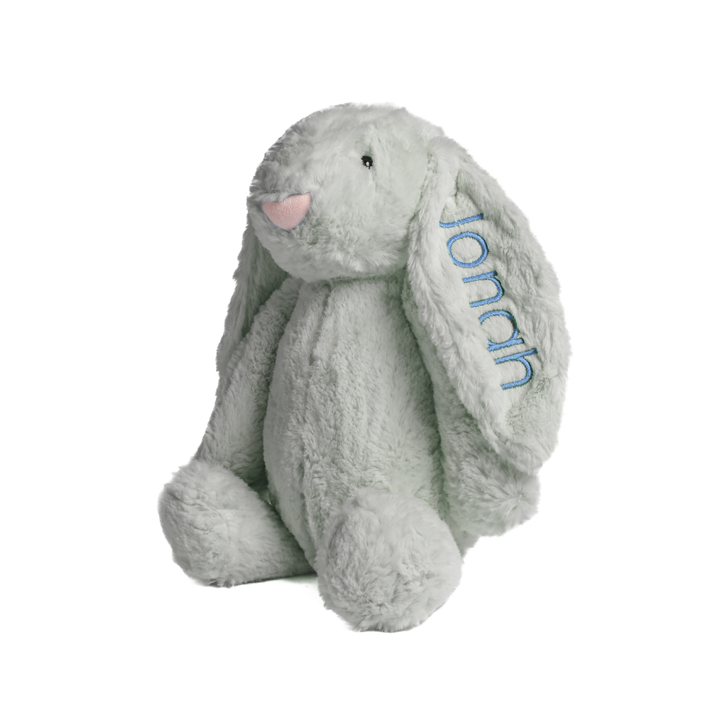 Personalized Super Soft Plush Bunny - 16 Inches Stuffed Animal Toy for Kids - Custom Gift with Embroidered Name on Ear for Easter