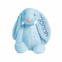 Blue Personalized Super Soft Plush Bunny - 16 Inches Stuffed Animal Toy for Kids - Custom Gift with Embroidered Name on Ear for Easter