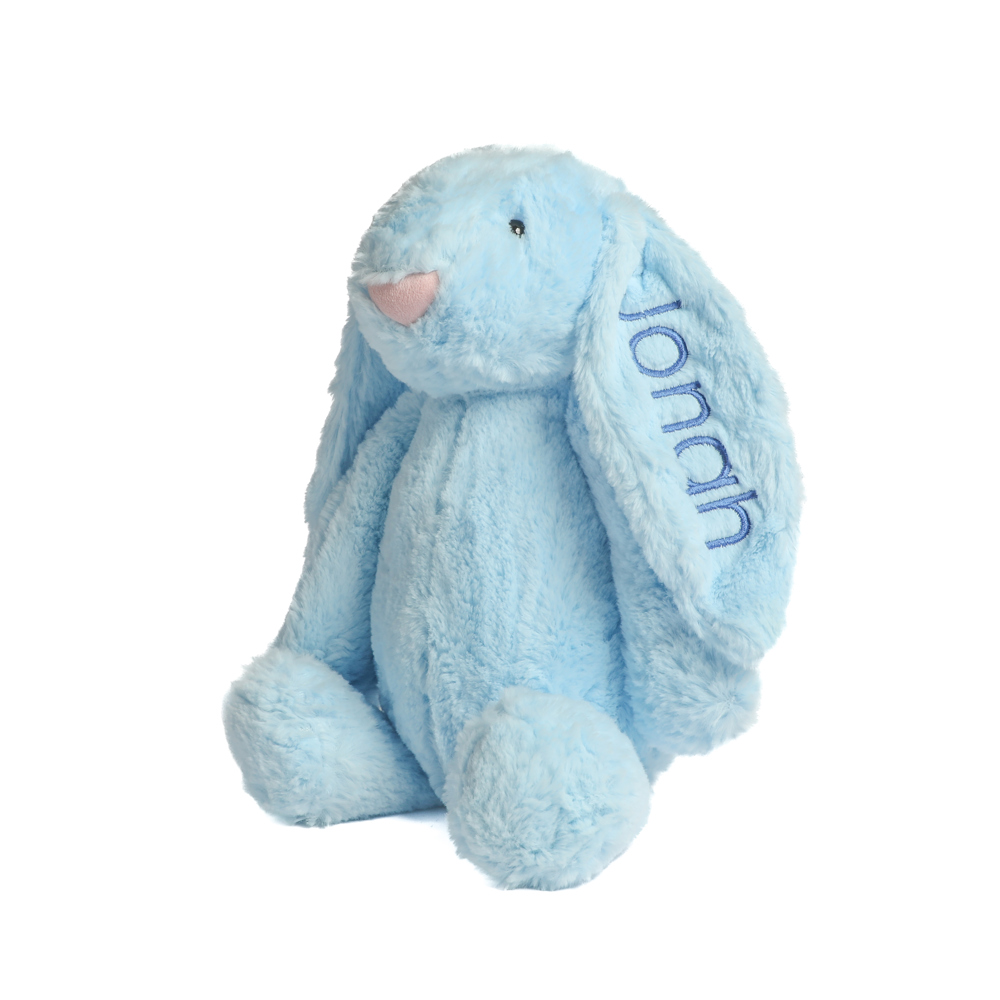 Personalized Super Soft Plush Bunny - 16 Inches Stuffed Animal Toy for Kids - Custom Gift with Embroidered Name on Ear for Easter