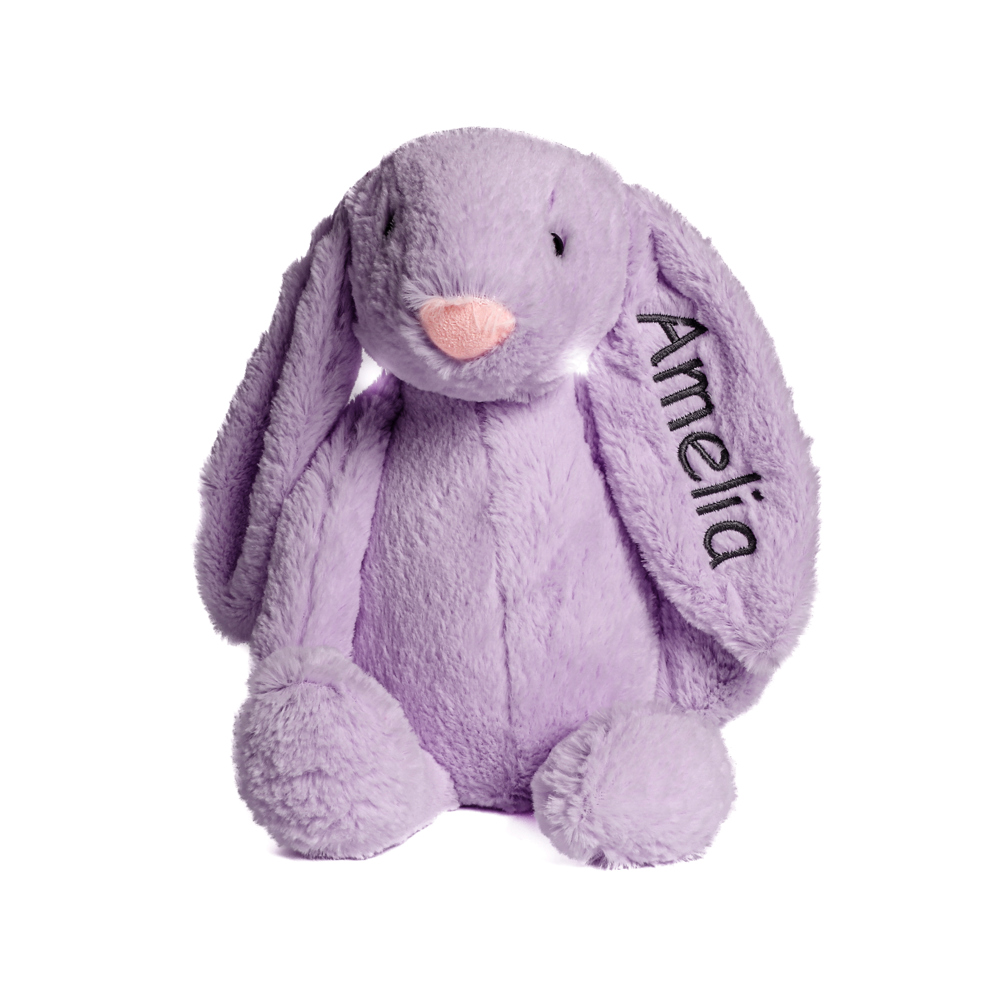 Personalized Super Soft Plush Bunny - 16 Inches Stuffed Animal Toy for Kids - Custom Gift with Embroidered Name on Ear for Easter