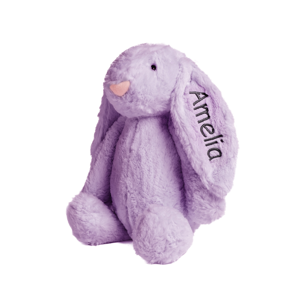 Personalized Super Soft Plush Bunny - 16 Inches Stuffed Animal Toy for Kids - Custom Gift with Embroidered Name on Ear for Easter