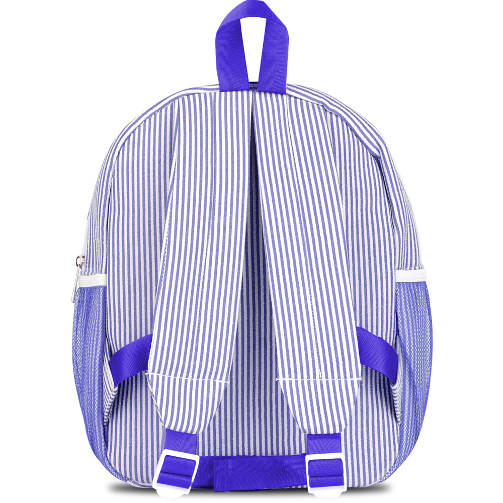 Personalized Seersucker Backpack Cute Baby Bag Backpack –Back To Schoo Preschool Kindergarten Toddler Backpack for Boys and Girls 