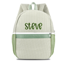 Green Personalized Seersucker Backpack Cute Baby Bag Backpack –Back To Schoo Preschool Kindergarten Toddler Backpack for Boys and Girls 