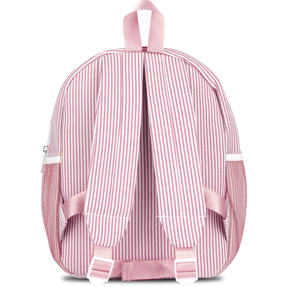 Personalized Seersucker Backpack Cute Baby Bag Backpack –Back To Schoo Preschool Kindergarten Toddler Backpack for Boys and Girls 