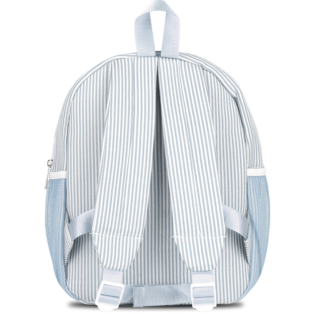 Personalized Seersucker Backpack Cute Baby Bag Backpack –Back To Schoo Preschool Kindergarten Toddler Backpack for Boys and Girls 