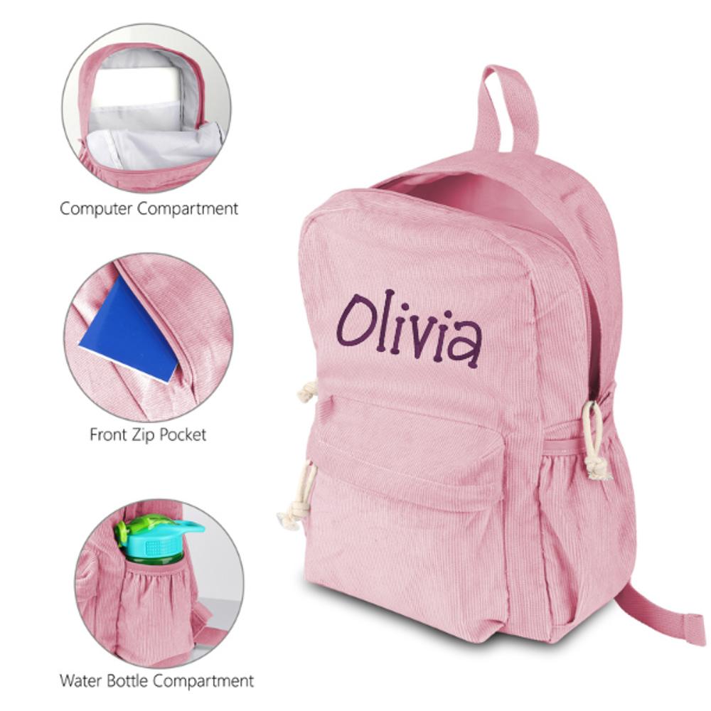 Personalized Corduroy Backpack Cute Baby Bag Backpack –Back To School Preschool Kindergarten Toddler Backpack for Boys and Girls