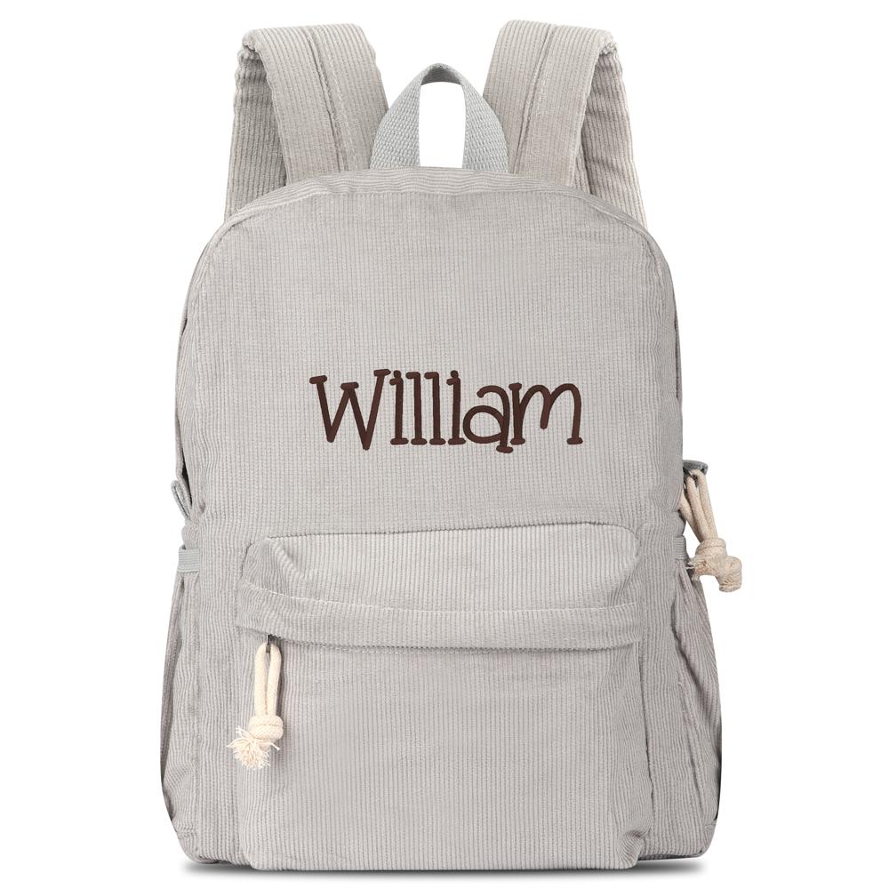 Personalized Corduroy Backpack Cute Baby Bag Backpack –Back To School Preschool Kindergarten Toddler Backpack for Boys and Girls